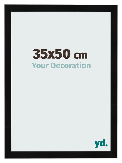 Bilderrahmen 35x50cm Schwarz Silber Poliert MDF Pisa Vorne Messe | Yourdecoration.de