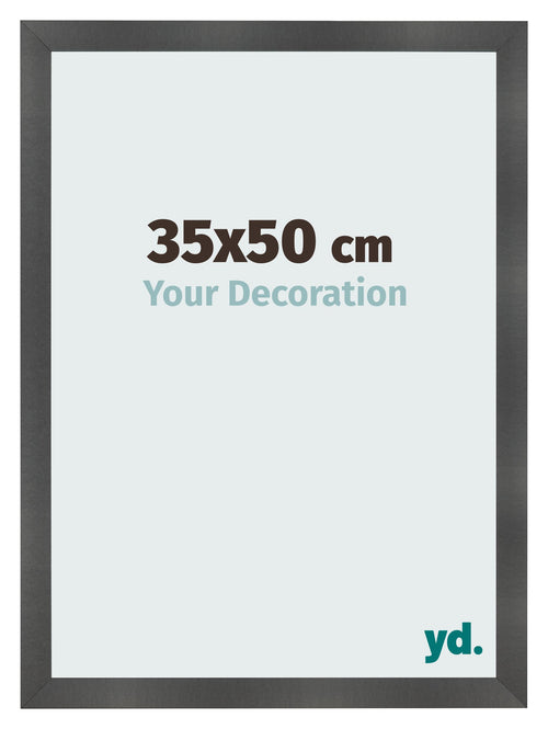Bilderrahmen 35x50cm Schwarz Silber Poliert MDF Pisa Vorne Messe | Yourdecoration.de
