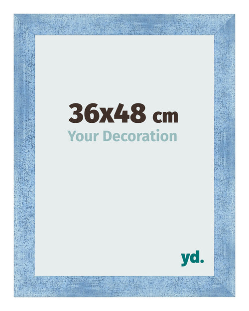 Bilderrahmen 36x48cm Hellblau Gewischt MDF Pisa Vorne Messe | Yourdecoration.de
