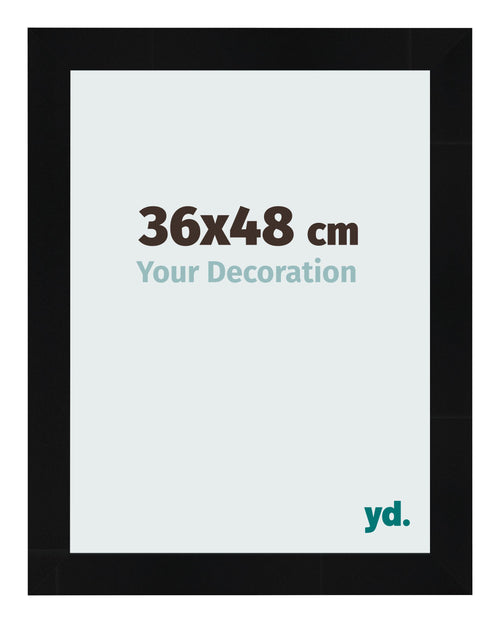 Bilderrahmen 36x48cm Schwarz Silber Poliert MDF Pisa Vorne Messe | Yourdecoration.de