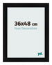 Bilderrahmen 36x48cm Schwarz Silber Poliert MDF Pisa Vorne Messe | Yourdecoration.de