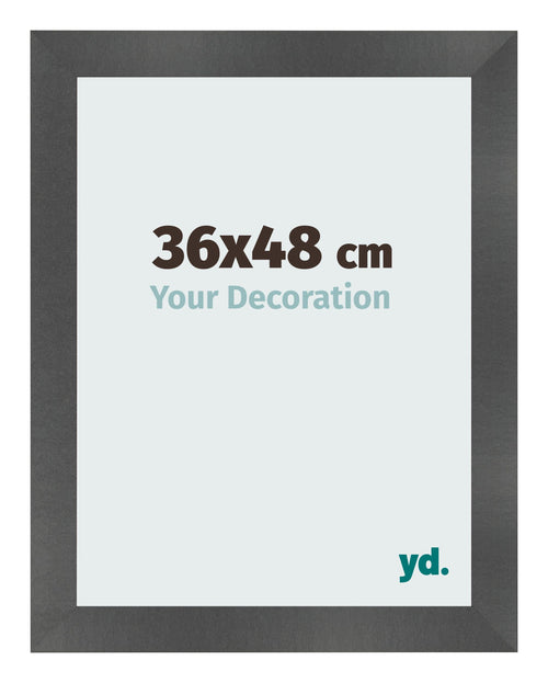 Bilderrahmen 36x48cm Schwarz Silber Poliert MDF Pisa Vorne Messe | Yourdecoration.de