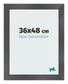 Bilderrahmen 36x48cm Schwarz Silber Poliert MDF Pisa Vorne Messe | Yourdecoration.de