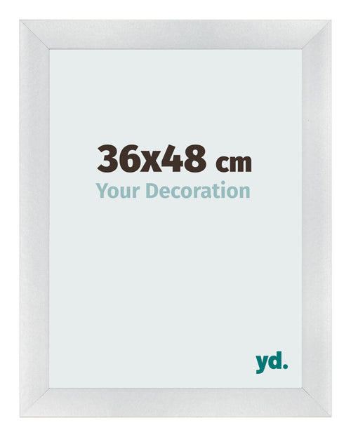 Bilderrahmen 36x48cm Silber Schwarz Gewischt MDF Pisa Vorne Messe | Yourdecoration.de