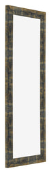 Bilderrahmen 37 5x98cm Blau Gold Meliert MDF Pisa Vorne Schrag | Yourdecoration.de