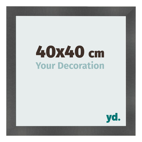 Bilderrahmen 40x40cm Schwarz Silber Poliert MDF Pisa Vorne Messe | Yourdecoration.de