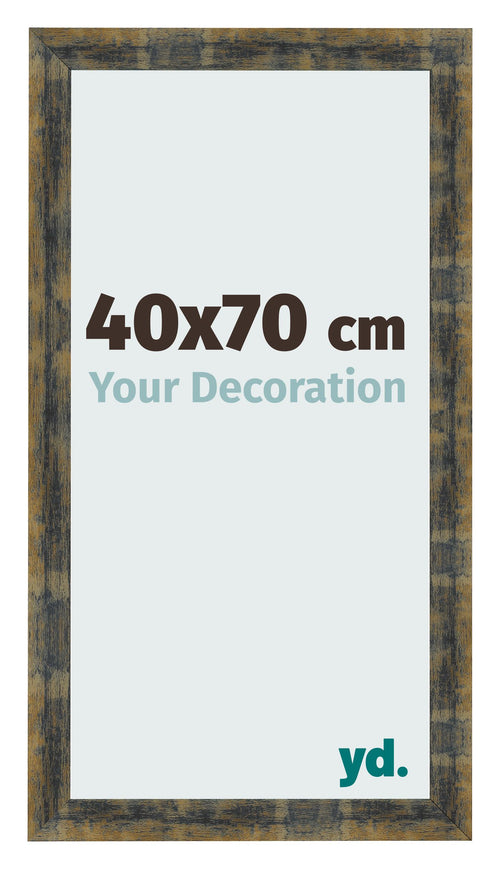 Bilderrahmen 40x70cm Blau Gold Meliert MDF Pisa Vorne Messe | Yourdecoration.de