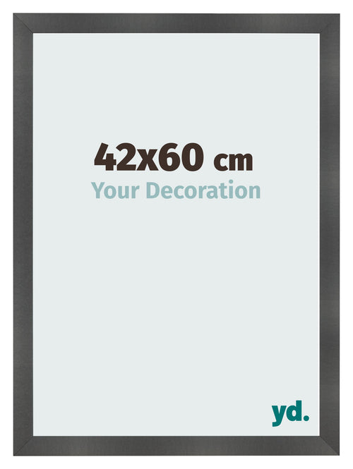 Bilderrahmen 42x60cm Schwarz Silber Poliert MDF Pisa Vorne Messe | Yourdecoration.de