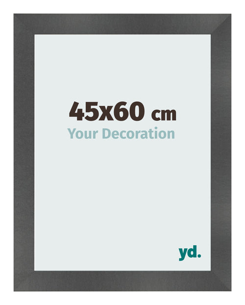 Bilderrahmen 45x60cm Schwarz Silber Poliert MDF Pisa Vorne Messe | Yourdecoration.de