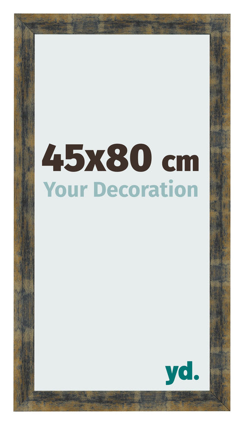 Bilderrahmen 45x80cm Blau Gold Meliert MDF Pisa Vorne Messe | Yourdecoration.de