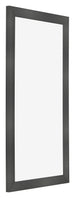 Bilderrahmen 45x80cm Schwarz Silber Poliert MDF Pisa Vorne Schrag | Yourdecoration.de