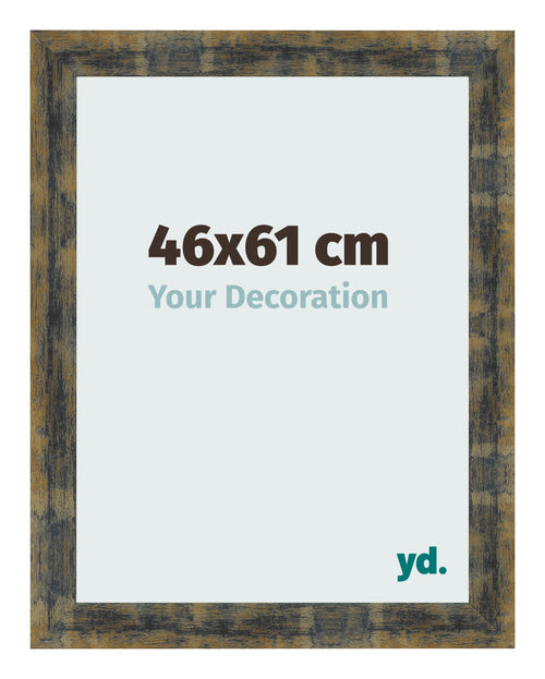 Bilderrahmen 46x61cm Blau Gold Meliert MDF Pisa Vorne Messe | Yourdecoration.de