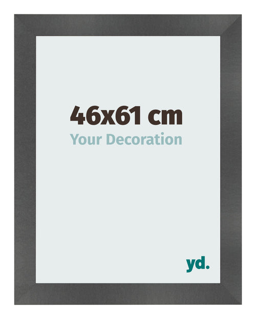 Bilderrahmen 46x61cm Schwarz Silber Poliert MDF Pisa Vorne Messe | Yourdecoration.de