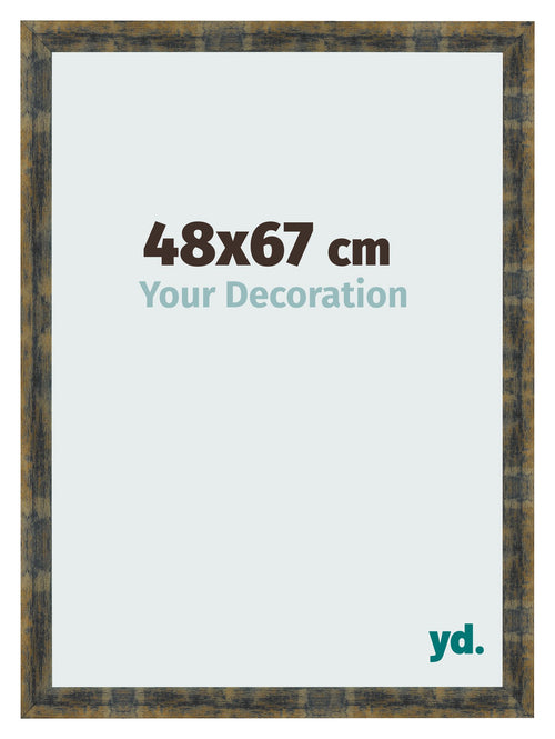 Bilderrahmen 48x67cm Blau Gold Meliert MDF Pisa Vorne Messe | Yourdecoration.de