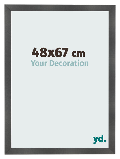 Bilderrahmen 48x67cm Schwarz Silber Poliert MDF Pisa Vorne Messe | Yourdecoration.de