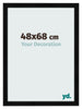 Bilderrahmen 48x68cm Schwarz Silber Poliert MDF Pisa Vorne Messe | Yourdecoration.de