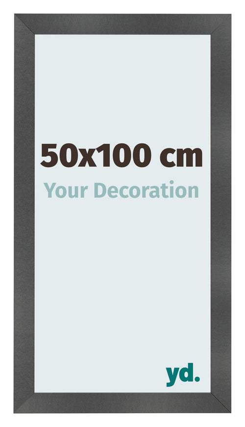 Bilderrahmen 50x100cm Schwarz Silber Poliert MDF Pisa Vorne Messe | Yourdecoration.de