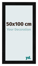 Bilderrahmen 50x100cm Schwarz Silber Poliert MDF Pisa Vorne Messe | Yourdecoration.de