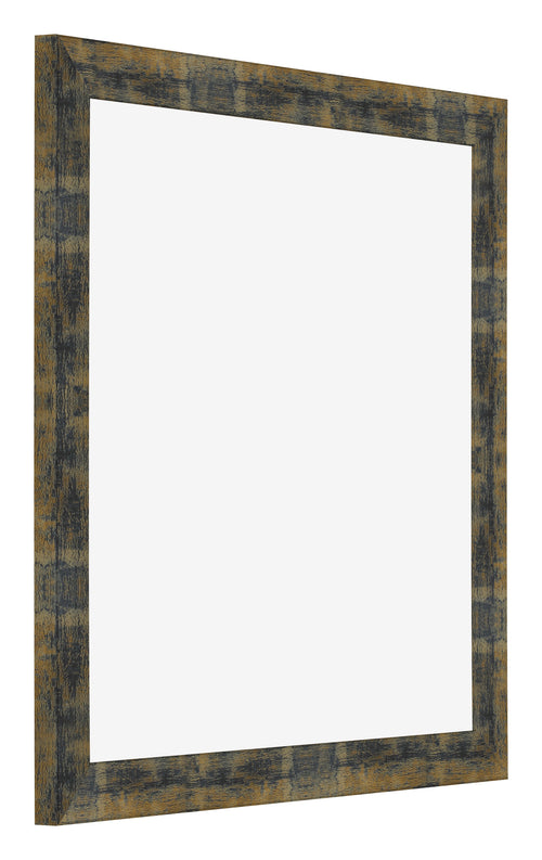 Bilderrahmen 50x50cm Blau Gold Meliert MDF Pisa Vorne Schrag | Yourdecoration.de