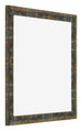 Bilderrahmen 50x50cm Blau Gold Meliert MDF Pisa Vorne Schrag | Yourdecoration.de