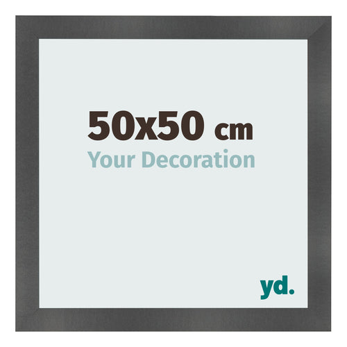 Bilderrahmen 50x50cm Schwarz Silber Poliert MDF Pisa Vorne Messe | Yourdecoration.de