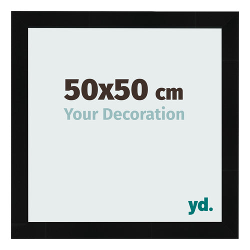 Bilderrahmen 50x50cm Schwarz Silber Poliert MDF Pisa Vorne Messe | Yourdecoration.de