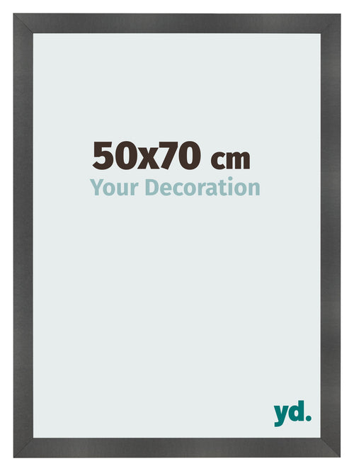Bilderrahmen 50x70cm Schwarz Silber Poliert MDF Pisa Vorne Messe | Yourdecoration.de