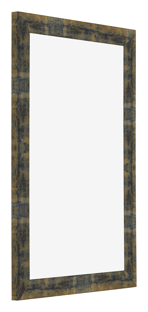 Bilderrahmen 50x75cm Blau Gold Meliert MDF Pisa Vorne Schrag | Yourdecoration.de