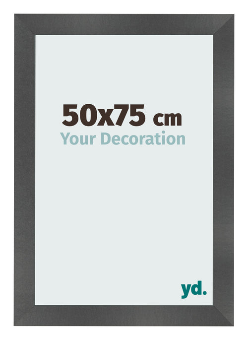 Bilderrahmen 50x75cm Schwarz Silber Poliert MDF Pisa Vorne Messe | Yourdecoration.de