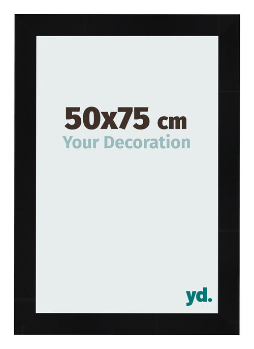 Bilderrahmen 50x75cm Schwarz Silber Poliert MDF Pisa Vorne Messe | Yourdecoration.de