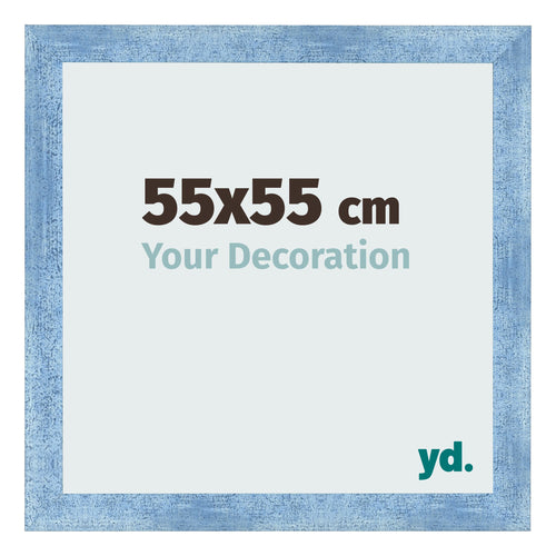 Bilderrahmen 55x55cm Hellblau Gewischt MDF Pisa Vorne Messe | Yourdecoration.de
