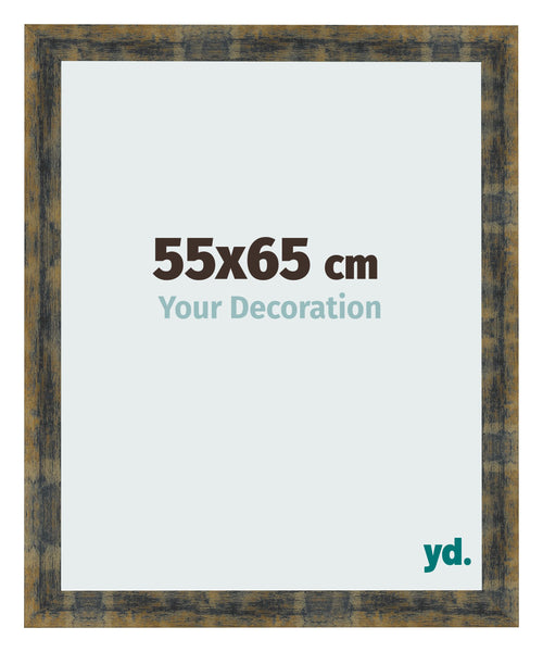 Bilderrahmen 55x65cm Blau Gold Meliert MDF Pisa Vorne Messe | Yourdecoration.de