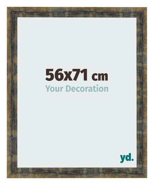 Bilderrahmen 56x71cm Blau Gold Meliert MDF Pisa Vorne Messe | Yourdecoration.de