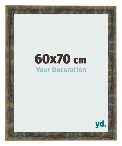 Bilderrahmen 60x70cm Blau Gold Meliert MDF Pisa Vorne Messe | Yourdecoration.de