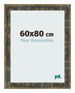 Bilderrahmen 60x80cm Blau Gold Meliert MDF Pisa Vorne Messe | Yourdecoration.de