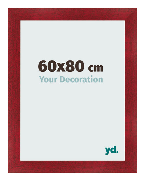 Bilderrahmen 60x80cm Weinrot Gewischt MDF Pisa Vorne Messe | Yourdecoration.de