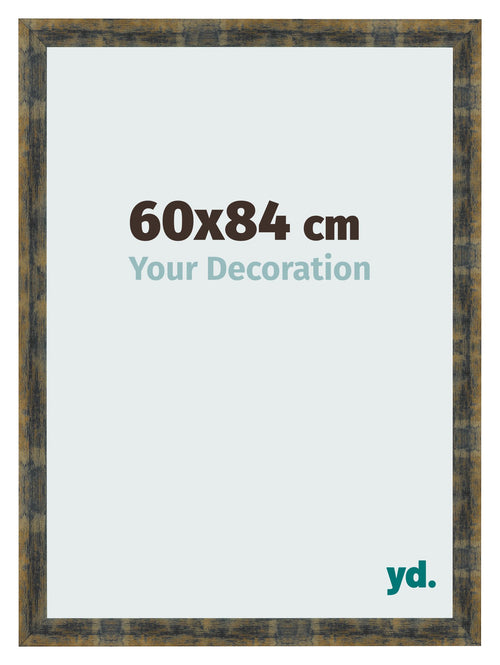 Bilderrahmen 60x84cm Blau Gold Meliert MDF Pisa Vorne Messe | Yourdecoration.de