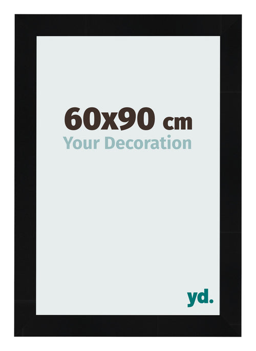 Bilderrahmen 60x90cm Schwarz Silber Poliert MDF Pisa Vorne Messe | Yourdecoration.de