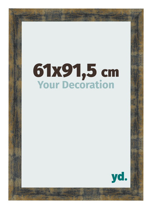 Bilderrahmen 61x91 5cm Blau Gold Meliert MDF Pisa Vorne Messe | Yourdecoration.de
