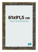 Bilderrahmen 61x91 5cm Blau Gold Meliert MDF Pisa Vorne Messe | Yourdecoration.de