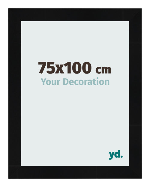 Bilderrahmen 75x100cm Schwarz Silber Poliert MDF Pisa Vorne Messe | Yourdecoration.de