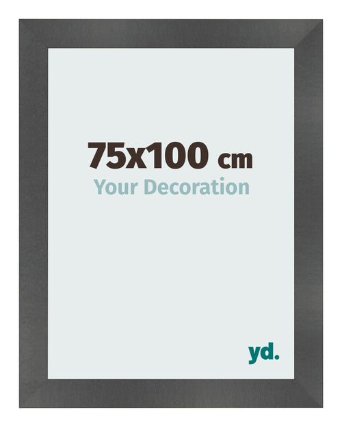 Bilderrahmen 75x100cm Schwarz Silber Poliert MDF Pisa Vorne Messe | Yourdecoration.de