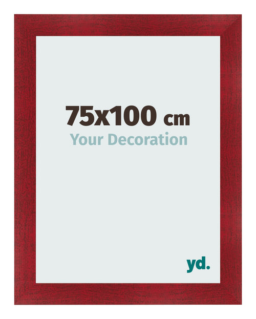 Bilderrahmen 75x100cm Weinrot Gewischt MDF Pisa Vorne Messe | Yourdecoration.de