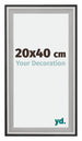 Birmingham Holz Bilderrahmen 20x40cm Schwarz Silber Poliert Messe | Yourdecoration.de