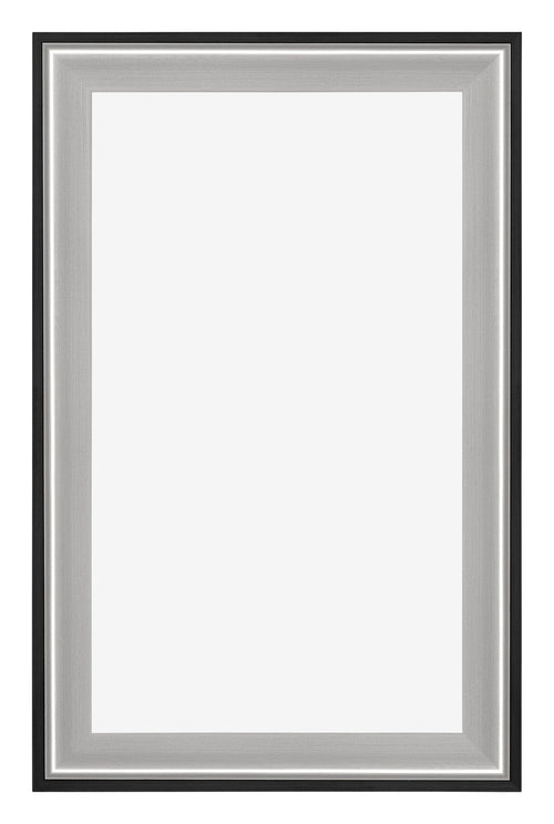 Birmingham Holz Bilderrahmen 30x50cm Schwarz Silber Poliert Vorne | Yourdecoration.de