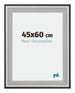 Birmingham Holz Bilderrahmen 45x60cm Schwarz Silber Poliert Messe | Yourdecoration.de