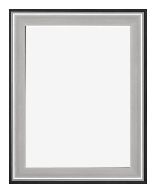Birmingham Holz Bilderrahmen 45x60cm Schwarz Silber Poliert Vorne | Yourdecoration.de