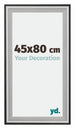 Birmingham Holz Bilderrahmen 45x80cm Schwarz Silber Poliert Messe | Yourdecoration.de