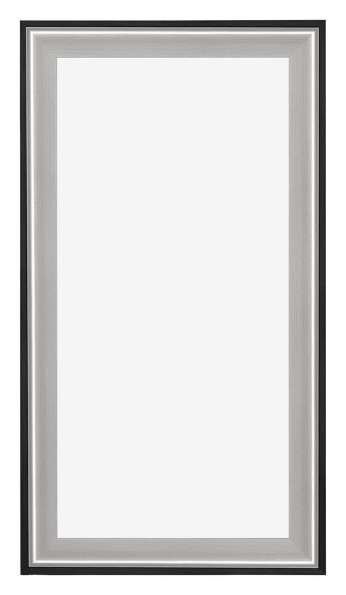 Birmingham Holz Bilderrahmen 45x80cm Schwarz Silber Poliert Vorne | Yourdecoration.de