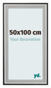Birmingham Holz Bilderrahmen 50x100cm Schwarz Silber Poliert Vorne Messe | Yourdecoration.de